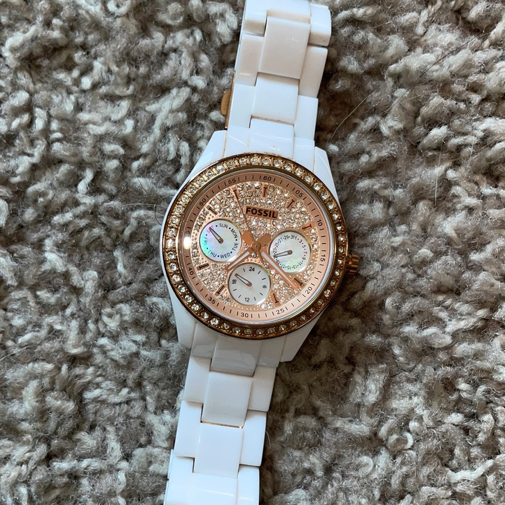 Fossil rose gold watch